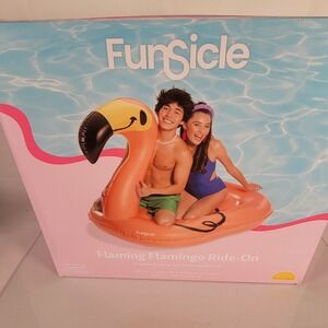Inflatable Flamingo Ride-On Pool Float, 68in X 44in w/ Handles & Cushioned Seat